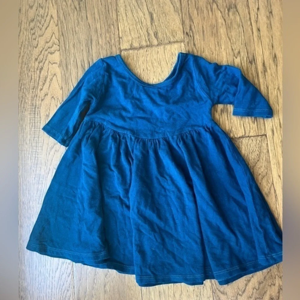 Vivie &‎ Ash Bamboo Three Quarter Sleeve Twirly Dress, Blue/Teal, Size 2T, GUC